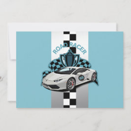 grönt av tävla, svartvåtakt och vit födelsedag inbjudningar