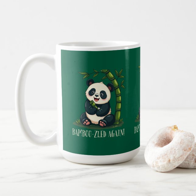 Grönt av Tecknaden Panda Hugger Bamboo Cute  Kaffemugg (Med munk)