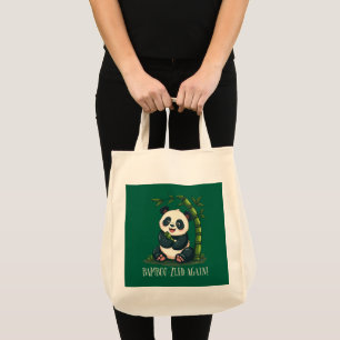 Grönt av Tecknaden Panda Hugger Bamboo Cute  Tygkasse
