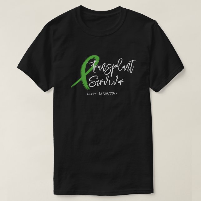 Grönt av transplantat Ribbon Trendig Anpassningsba T Shirt (Design framsida)