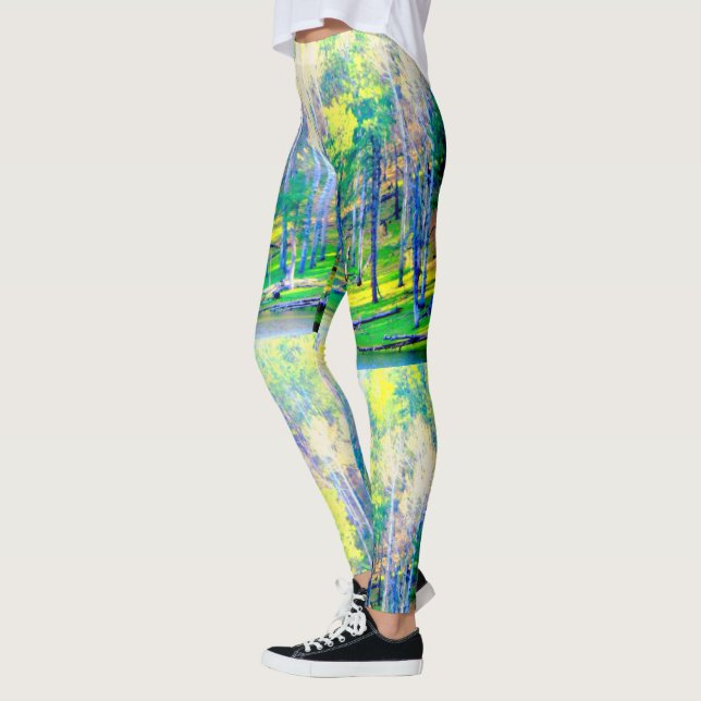 grönt av vår-skogens gult leggings (Vänster)