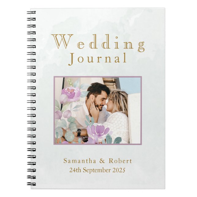 Grönt av vattenfärgen eucalyptus sage Photo Anteckningsbok (Framsidan)