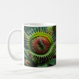 Grönt av Venus Flyällfälla Blommigt och Röd Kaffemugg