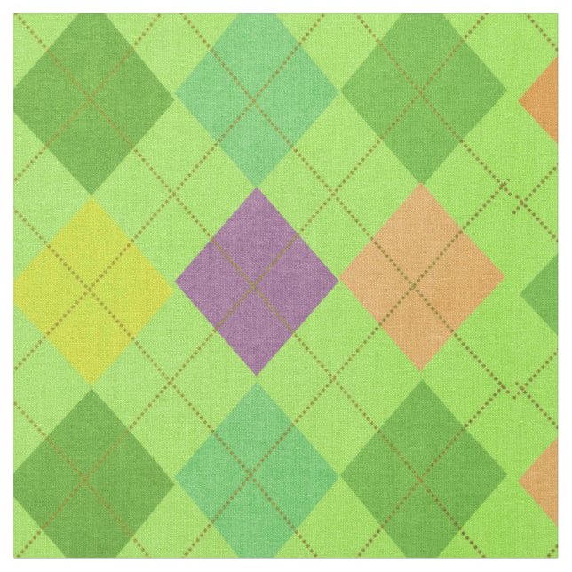 Grönt av Vibrant Argyle-struktur Tyg (Närbild)