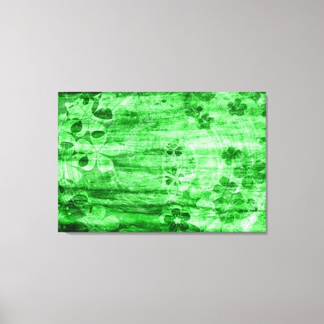 Grönt av vintage Blomträslag Canvastryck (Framsida)