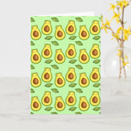 Grönt Avocado Cat Kort