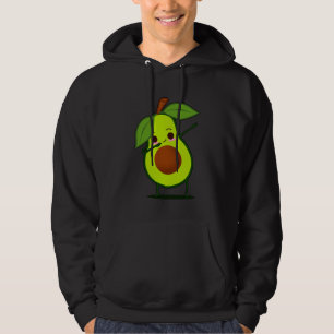 Grönt Avocado Dab Funny Dancing Fruit Hoodie