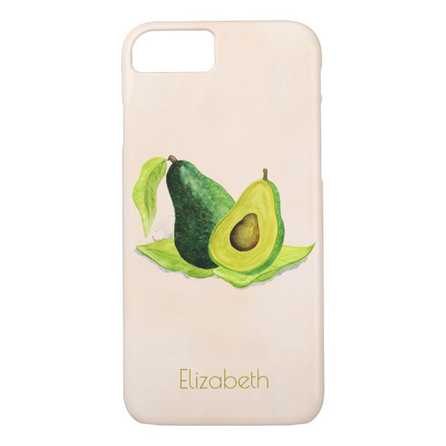 Grönt Avocado still Life Frukt i vattenfärger Case-Mate iPhone Skal (Baksida)