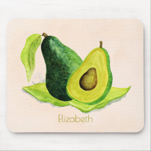 Grönt Avocado still Life Frukt i vattenfärger Musmatta