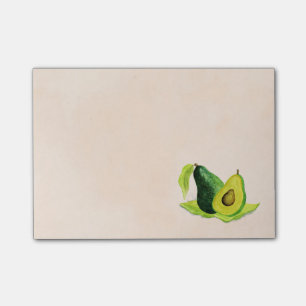 Grönt Avocado still Life Frukt i vattenfärger Post-it Block