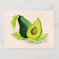 Grönt Avocado still Life Frukt i vattenfärger