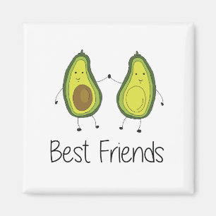 Grönt Avocado Tecknad Vänskap Image Friend Art Magnet