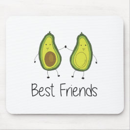 Grönt Avocado Tecknad Vänskap Image Friend Art Musmatta