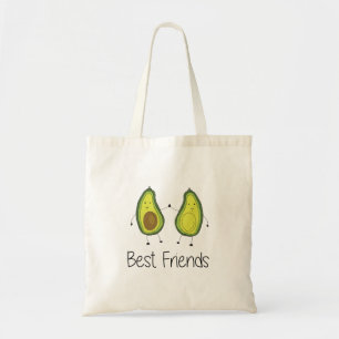 Grönt Avocado Tecknad Vänskap Image Friend Art Tygkasse