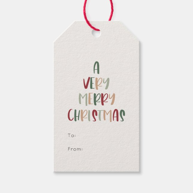 Grönt Avslappnad färgfull jul till från gift-Märkr Presentetikett (Framsidan)