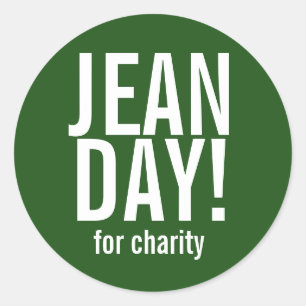 Grönt Avslappnad Jean Day Stickers Runt Klistermärke