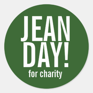 Grönt Avslappnad Jean Day Stickers Runt Klistermärke