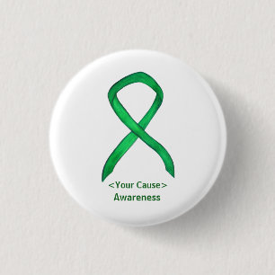 Grönt Awareness Ribbon Anpassningsbar Pin-knappar Knapp