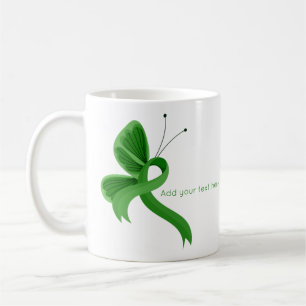 Grönt Awareness Ribbon Butterfly Coffee Mugg