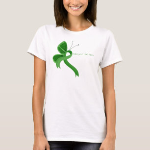 Grönt Awareness Ribbon Butterfly T Shirt
