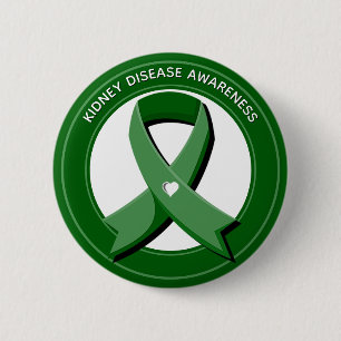 Grönt Awareness Ribbon Knapp