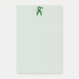 Grönt Awareness Ribbon med Butterfly Post-it Block