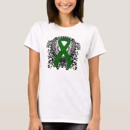 Grönt Awareness Ribbon med Vingar T Shirt