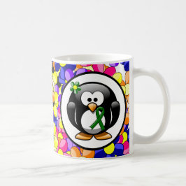 Grönt Awareness Ribbon Penguin Kaffemugg