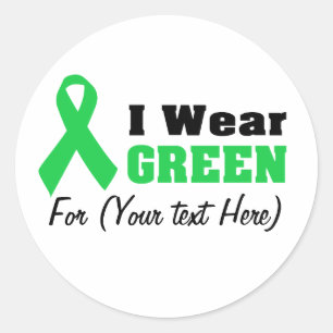 Grönt Awareness Ribbon Runt Klistermärke
