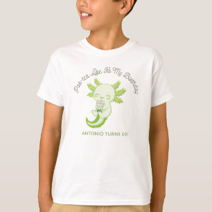 Grönt Axolotl Barns födelsedag Party Boba Tea Par- T Shirt