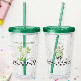 Grönt Axolotl Boba Mjölk Tea Take Away Mugg