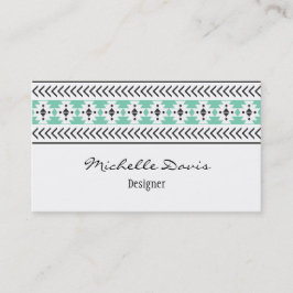 Grönt Aztec mönster för trendig Visitkort