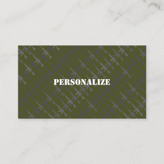 Grönt B/W för militära försvarsmaktens rekonstrukt Visitkort (Framsida)