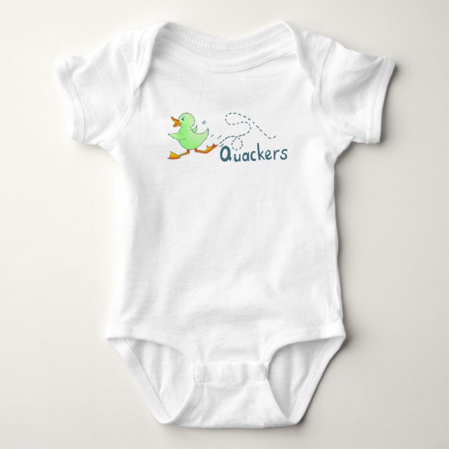Grönt baby anka-quackackers överst t shirt (Framsida)