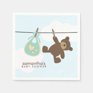 Grönt Baby Clothesline and Nalle Pappersservett