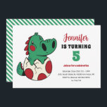 Grönt Baby Dino i födelsedagen för äggcute Kids Di Inbjudningar<br><div class="desc">För barn för rutdesign,  pojkar eller flickor som kärlek dinosaur,  dino-tecknad,  T-rex och andra dinosauriarter. Perfekt för födelsedagsfest av Jurassic-tema. Du kan anpassa ordalydelsen så att den passar för andra tillfällen.</div>