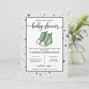 Grönt Baby High Toppar Baby Shower Inbjudningar
