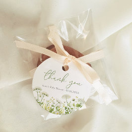 Grönt Baby i Blommigten Bloom Wildblomme Baby Show Gåvor Etiketter