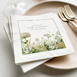 Grönt Baby i Blommigten Bloom Wildblomme Baby Show Pappersservett