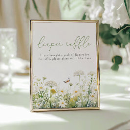 Grönt Baby i Bloom WildBlomblare Raffle Poster