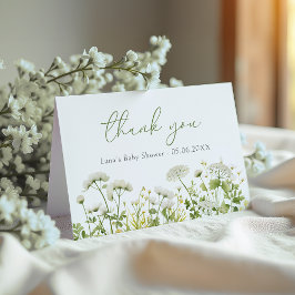 Grönt Baby i Bloom Wildblommes babyskö i vikt Tack Kort