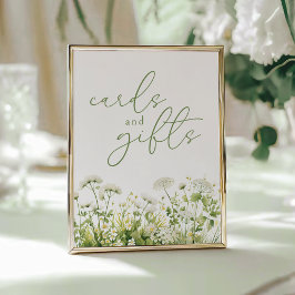 Grönt Baby i Bloom Wildblomskort och gåvor Poster