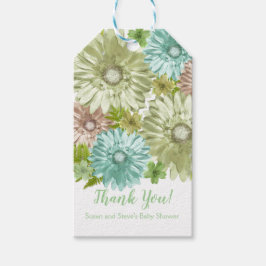 Grönt Baby i Brunch Shower Bloom Presentetikett