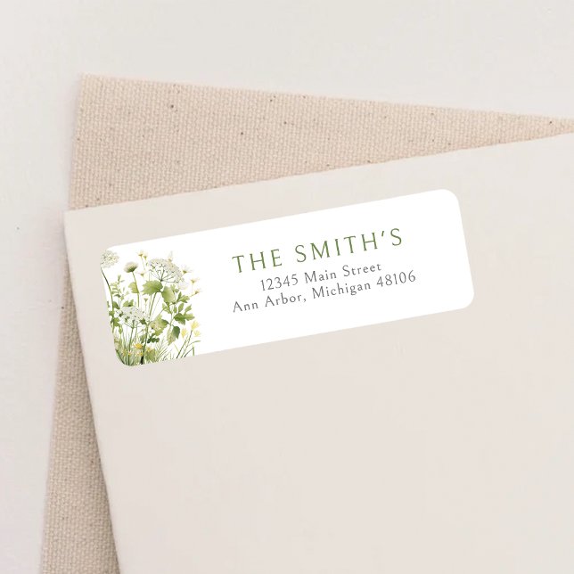 Grönt Baby i Returadressen Bloom Wildblomma Returadress Etikett (Skapare uppladdad)