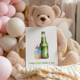 Grönt, Baby, Lycklig Vin, första Fars dag Julkort