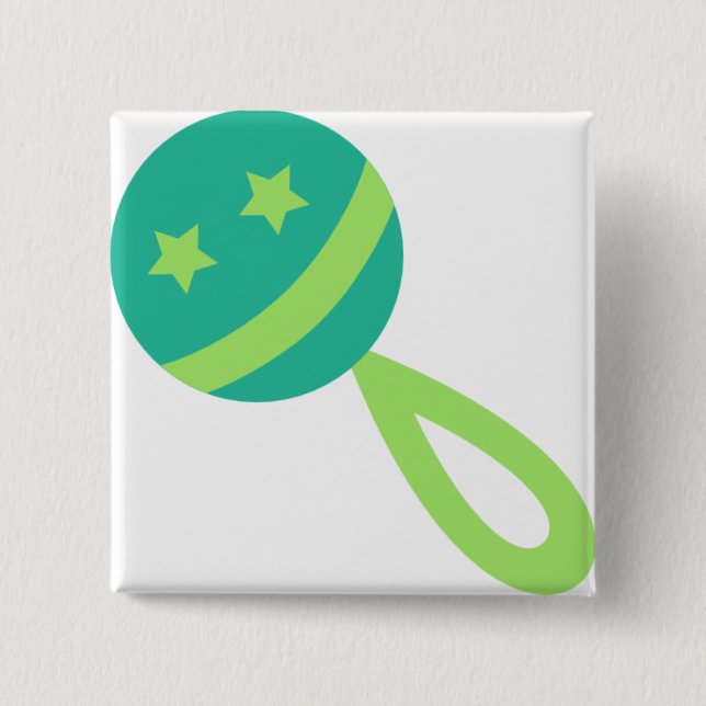 grönt baby rattle knapp (Framsida)