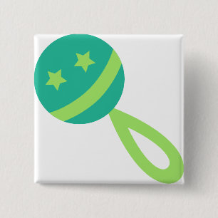 grönt baby rattle knapp
