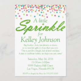 Grönt Baby Sprinkle Shower Inbjudan