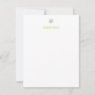 Grönt Baby Turtle Stationery Personal Note Card Anteckningskort