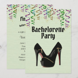 Grönt Bachelorette Party-inbjudan med OSA Info Inbjudningar